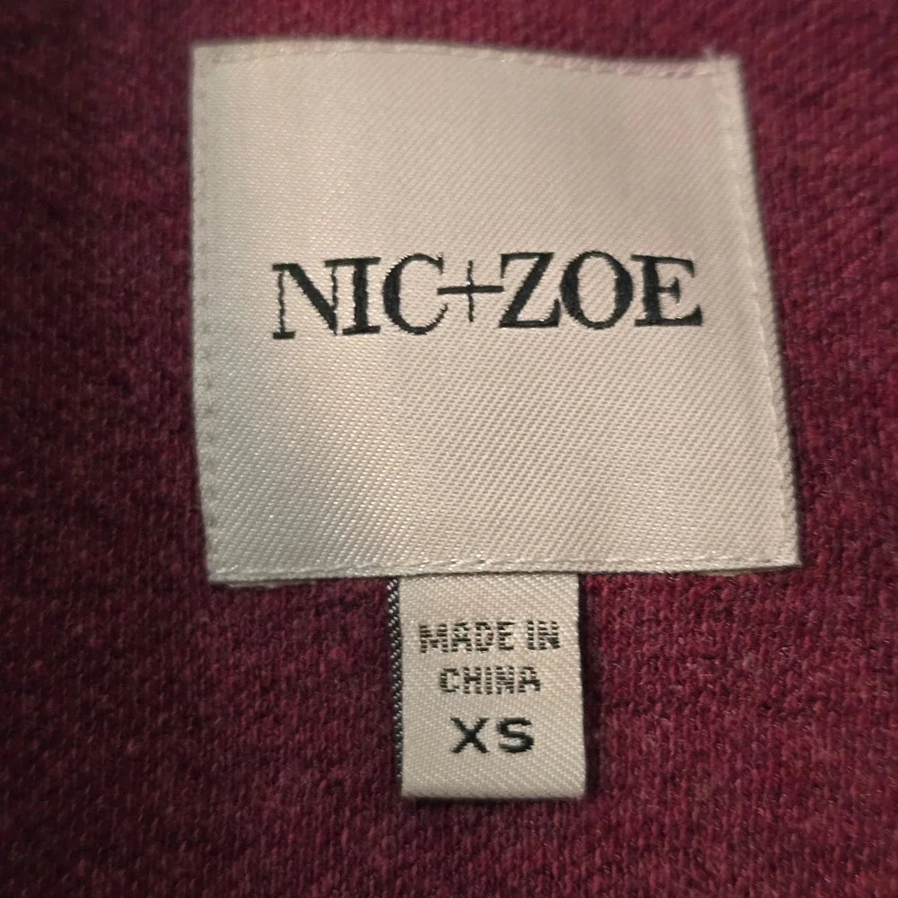NIC+ZOE Blazer Maroon Single Button V Neck Womens Extra Small